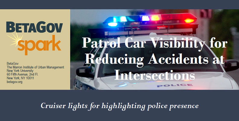 Flashing patrol lights on a police cruiser